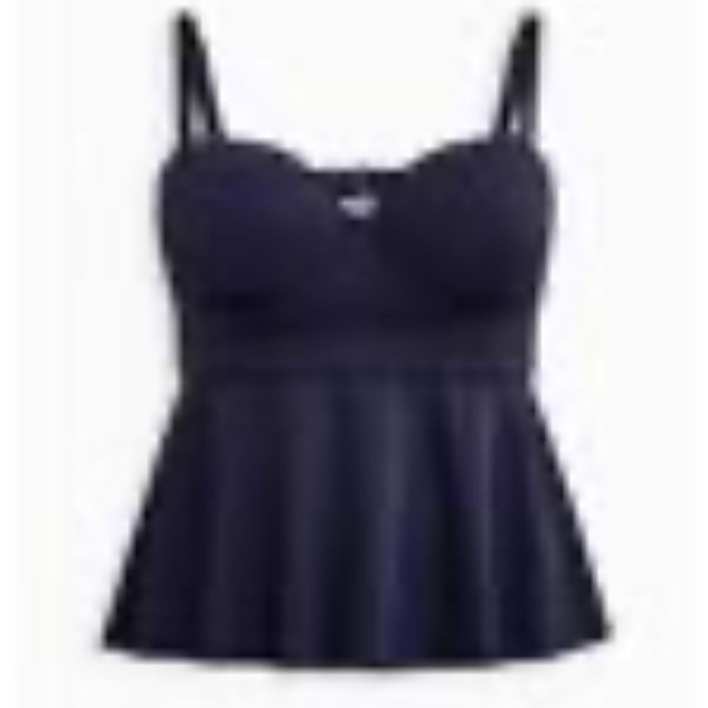 Torrid Peplum Underwire Swim Top - Blue 3X D/DD - Picture 4 of 11